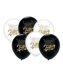 Ballon 30CM Blanc/Noir X6