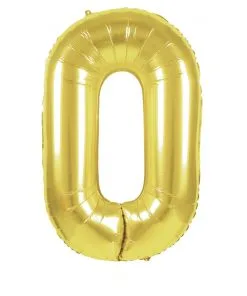 Ballon Metallique Chiffre 0 Or Gonflage Compris 102CM