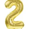Ballon Metallique Chiffre 2 Or 41CM