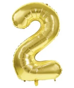 Ballon Metallique Chiffre 2 Or 41CM