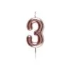 BOUGIE CHIFFRE 3 ROSE_GOLD 9 X 4 CM