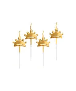 Bougies Couronne Sur Tige Couronnes Or 8 CM