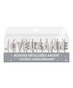 Bougies Joyeux Anniversaire Argent