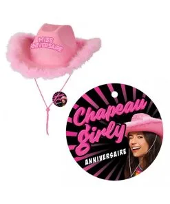 CHAPEAU JOYEUX ANNIVERSAIRE CHAPEAU GIRLY ROSE