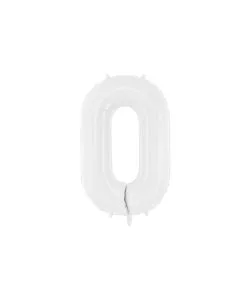 Chiffre 0 Blanc 86 CM Gonflage Helium Inclus