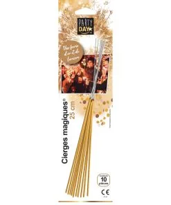 CIERGE MAGIQUE DORE X10 DORE 25CM