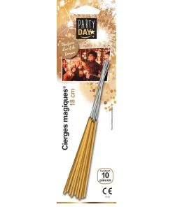 CIERGE MAGIQUE X10 DORE 18CM