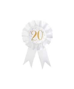 COCARDE DES ÂGES MÉTAL OR 20 ANS DIAM 8 CM