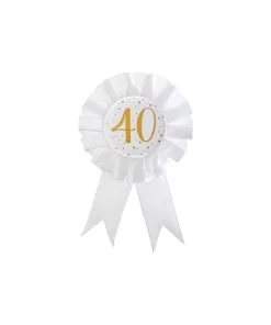 COCARDE DES ÂGES MÉTAL OR 40 ANS DIAM 8 CM