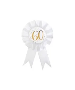 COCARDE DES ÂGES MÉTAL OR 60 ANS DIAM 8 CM