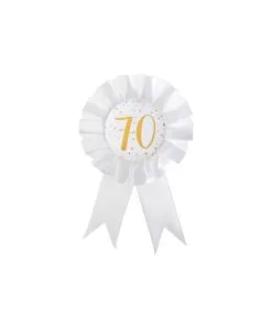 COCARDE DES ÂGES MÉTAL OR 70 ANS DIAM 8 CM