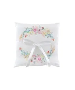 COUSSIN D'OR MARIAGE FLEURI (18x18cm)