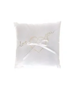 COUSSIN JUST MARRIED BLANC OR (18 X 18 CM)