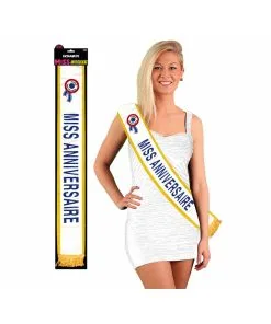 ECHARPE MISS JOYEUX ANNIVERSAIRE BLUE