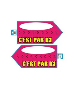 FLECHE SIGNALETIQUE C'EST PAR ICI ROSE