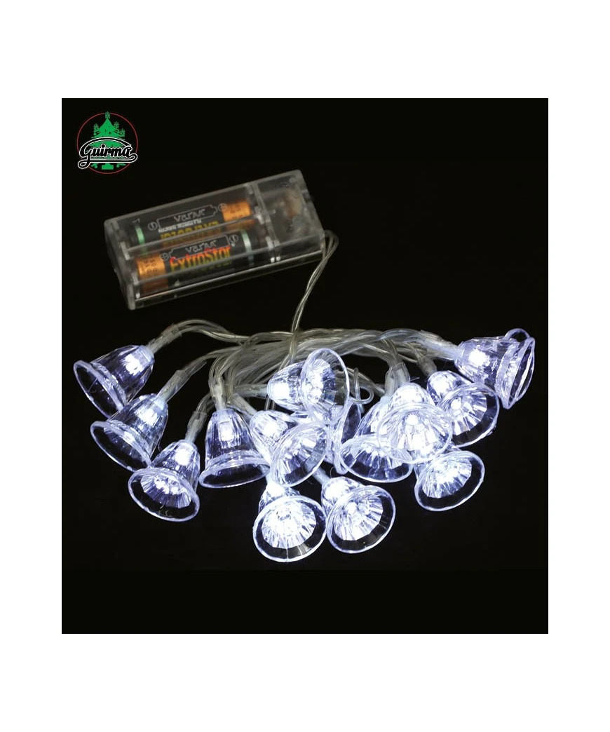 Guirlande 15 Cloches Led Led Blanc/Av Piles 1 Guirlande 15 Cloches Led Led Blanc/Av Piles