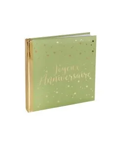Livre D'or Joyeux Anniversaire Sauge Or