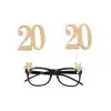 LUNETTES 20 ANS LUNETTES PAILLETEES OR 15X16CM