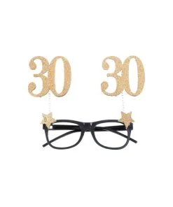 LUNETTES 30 ANS LUNETTES PAILLETEES OR 15X16CM