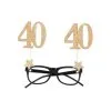 LUNETTES 40 ANS LUNETTES PAILLETEES OR 15X16CM