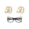 LUNETTES 50 ANS LUNETTES PAILLETEES OR 15X16CM