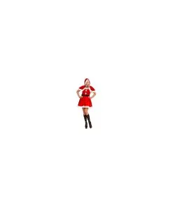 Miss Santa Velours Peluche L (Robe, Ceinture, Capuchon)
