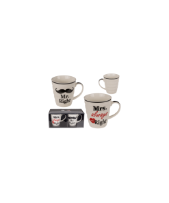 Mug Mr Right Mrs Always Right (10x9 Cm Porcelaine)