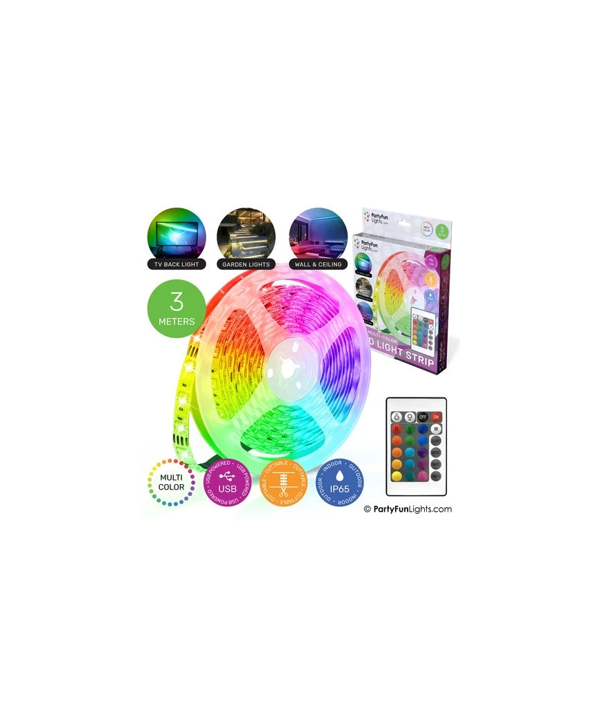 Ruban Lumineux Led 3m X 1cm (avec Cable Usb Et Led Control) 1 Ruban Lumineux Led 3m X 1cm (avec Cable Usb Et Led Control)