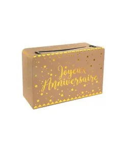 Tirelire Joyeux Anniversaire Kraft Or