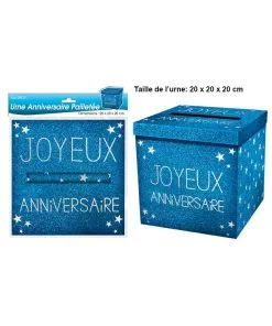 Urne Anniversaire Pailletée (bleu Océan)