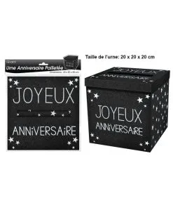Urne Anniversaire Pailletée (noir)